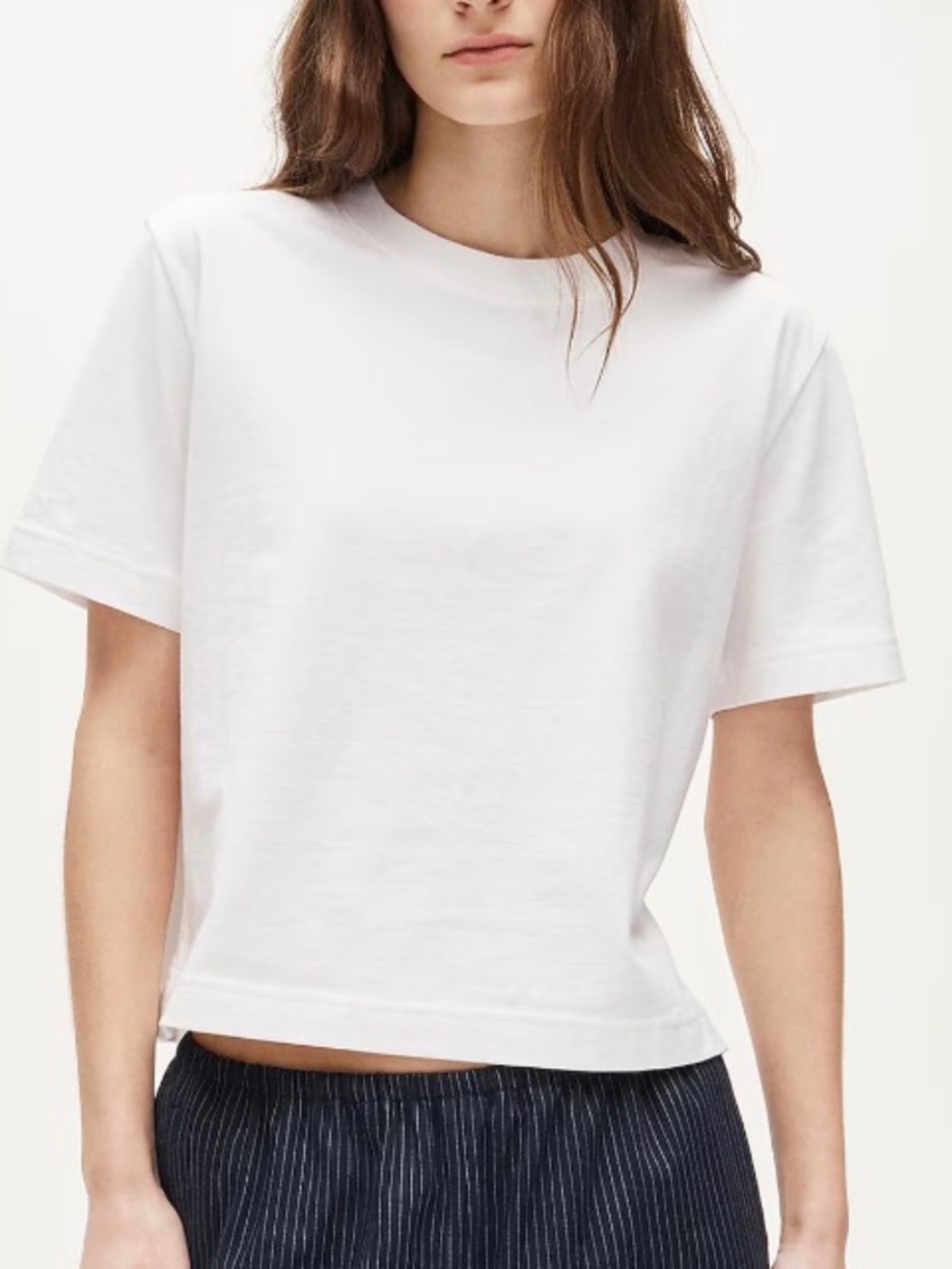 NWT J.Crew White Boyfriend jersey relaxed cropped T-shirt SZ XXS - Picture 2 of 6